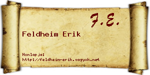 Feldheim Erik névjegykártya